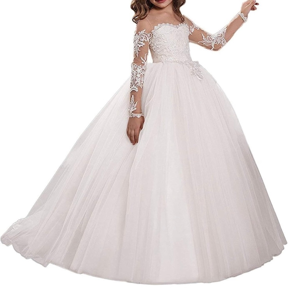 White miniature bride, flower girl dress size 10